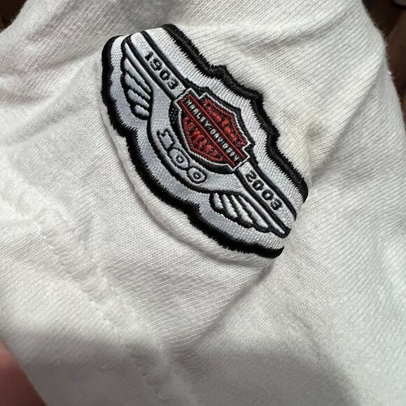 Harley Davidson 100th Anniversary 100 Years of Great Motorcycles White SS Medium - Picture 4 of 6